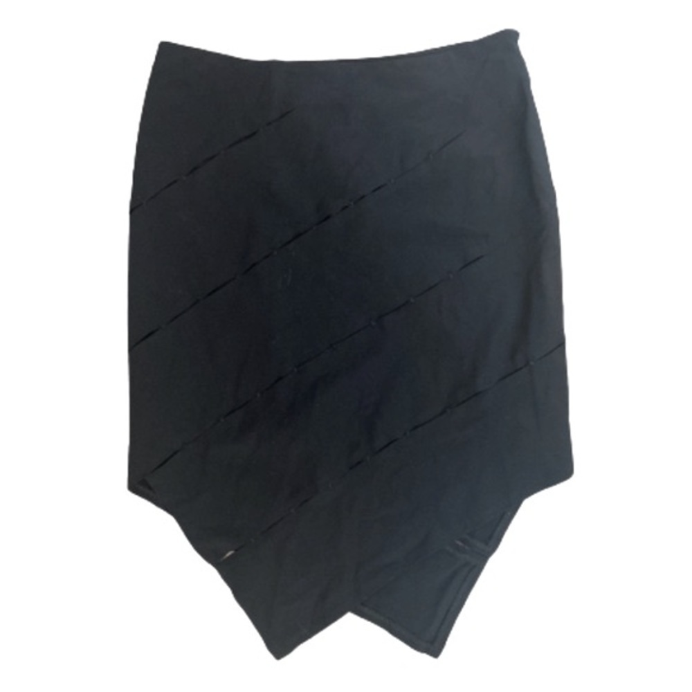 Proenza Schouler Black Asymmetrical Slitted Skirt